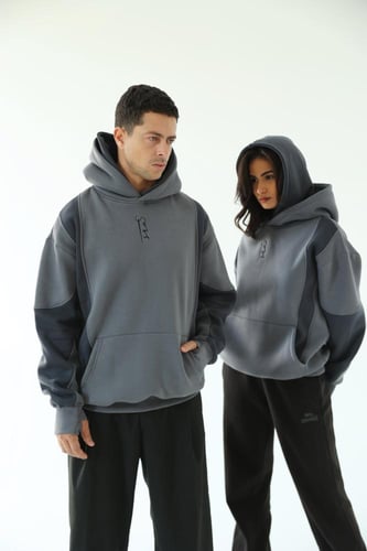 Dark gray hoodie oversized - unisex