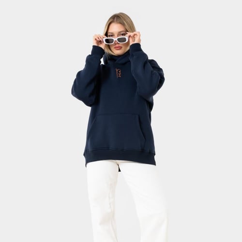 Dark blue hoodie oversized- unisex
