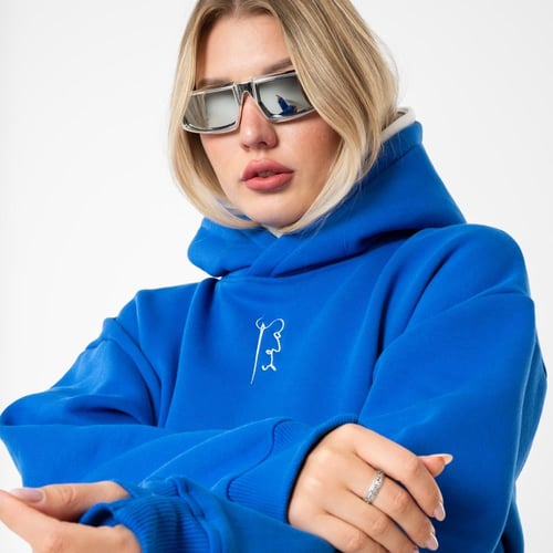 Blue hoodie oversized- unisex