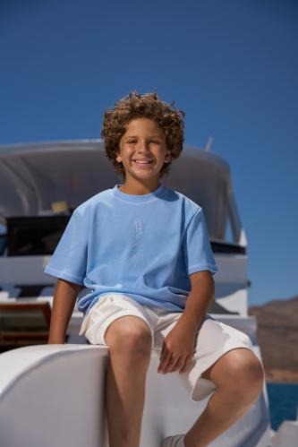 Cyan t-shirt Children set - just one live