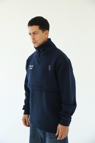 Dark blue sweater oversized - unisex