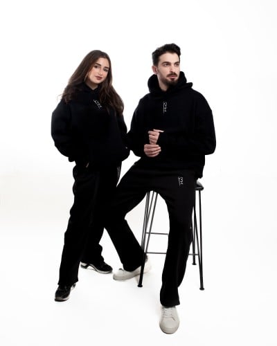 Oversized black hoodie - unisex