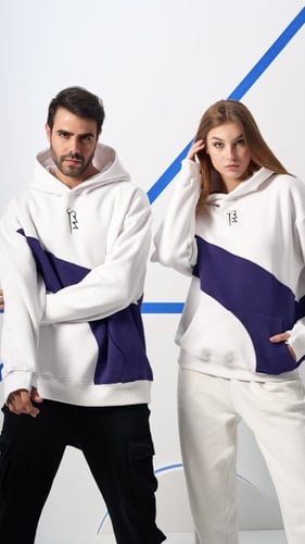 Oversized white hoodie - unisex