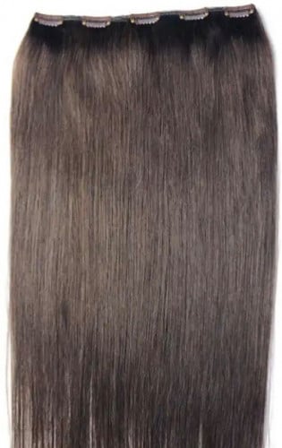 قطعة وحده طول 16 وزن 120 لكثافة الشعر لون بني غامق