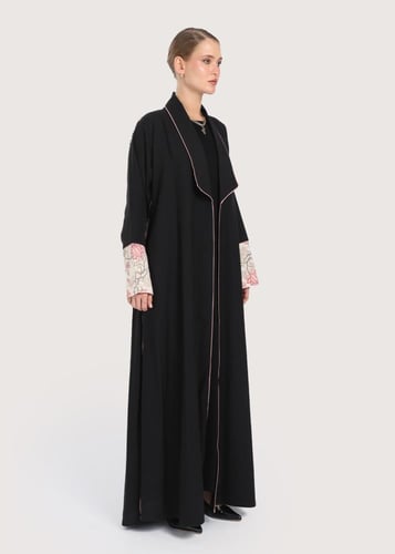 L240 -عباية أسود-زهر بنك