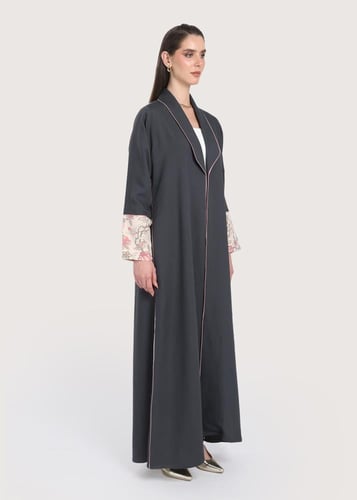 L239 -عباية رمادي-زهر بنك