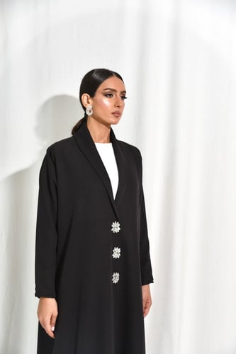 L068- عباية كريب كرستال