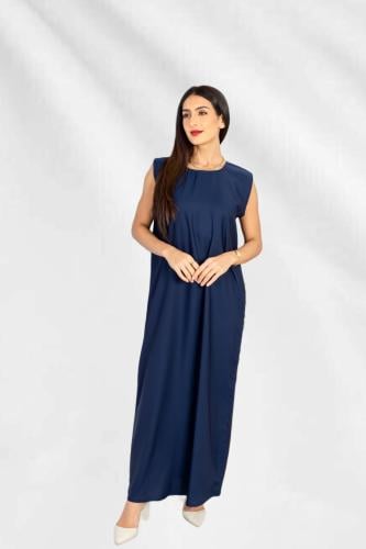 فستان داخلي تحت العباية قماش كريب لون كحلي