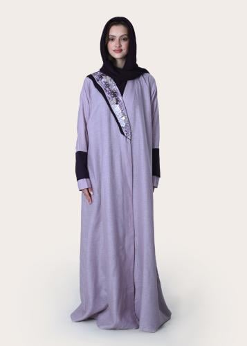 L204- عباية لنن موف تطريز