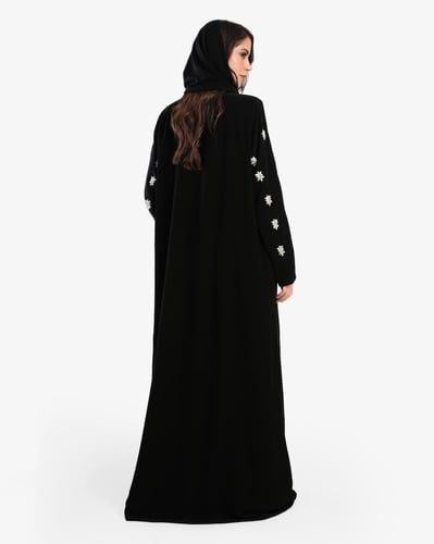 L065- عباية كريب كرستالات