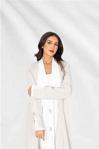 L022- عباية كريب بيج كرستال