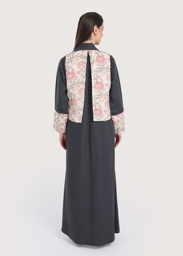 L239 -عباية رمادي-زهر بنك