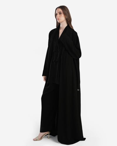 L036 - عباية ثلاثة قطع أسود