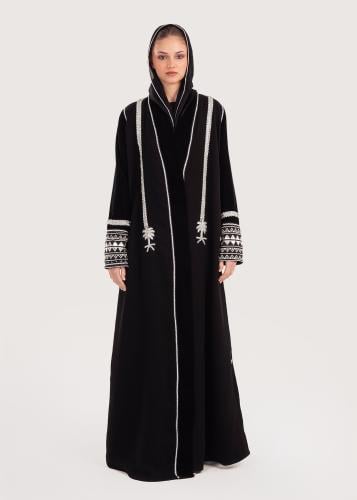 L169 - عباية كريب مع لينين - فضي