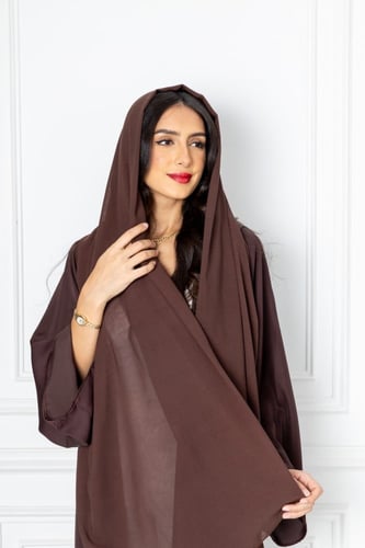 L074 - عباية كريب بني - كلوش .