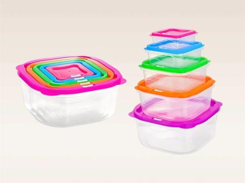 طقم حافظات طعام بلاستيكية ملونة
