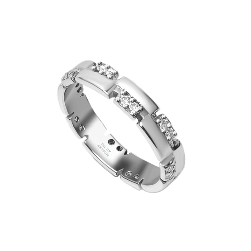 خاتم مجموعة المربع بالالماس بنقاء VS