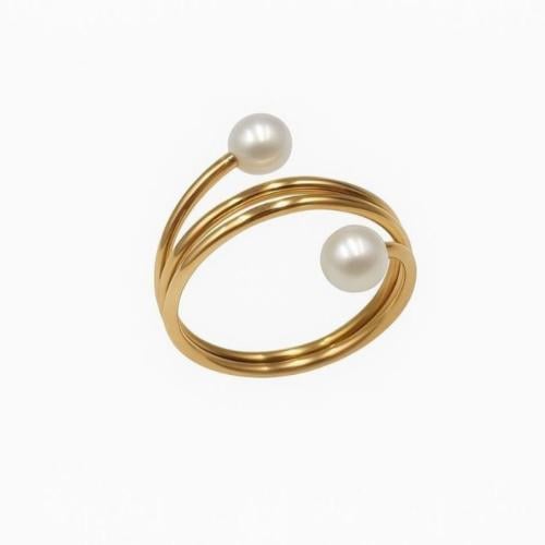 خاتم من مجموعة بيرل ويسبر — لؤلؤ طبيعي والذهب عيار...