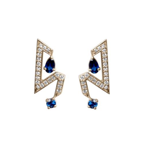 حلق من مجموعة القطرات باحجار الزفير الازرق الطبيعي...