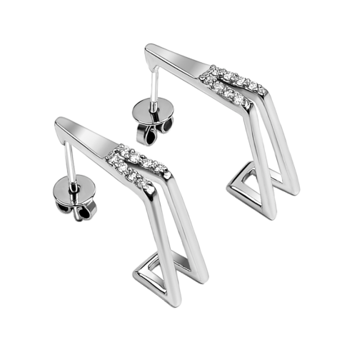 حلق بالالماس VS الذهب ابيض عيار 18