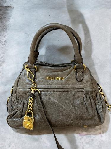 Miu Miu 2way Handbag Shoulder Bag Matelasse Leathe...