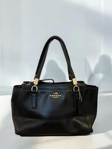 Coach Black Leather Double Zip Tote