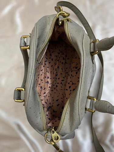 Marc Jacobs Grey Perforated Leather Satchel Bag