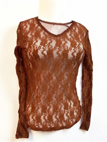 Orange Lace Top - Size M
