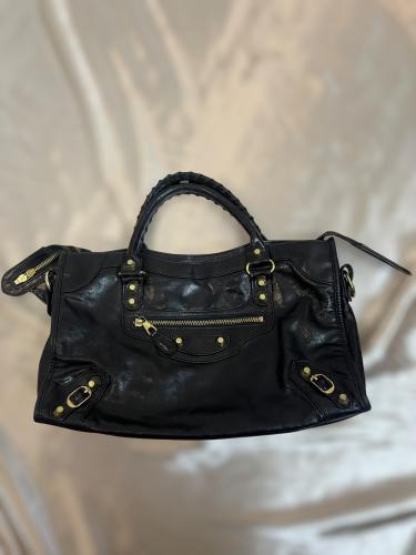 Balenciaga Black Leather City Bag