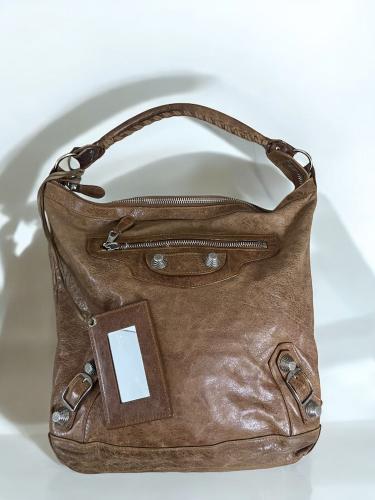 BALENCIAGA Agneau Giant 21 Silver Hardware Day Hob...