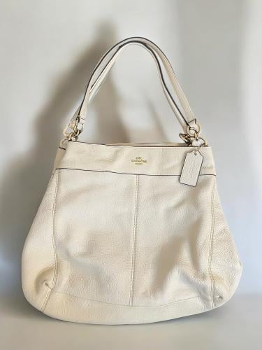 Coach Pebble Lexy Shoulder white bag