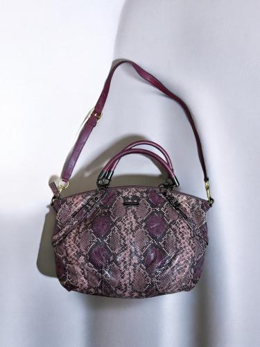 Coach Purple Python Embossed Leather Madison Satch...