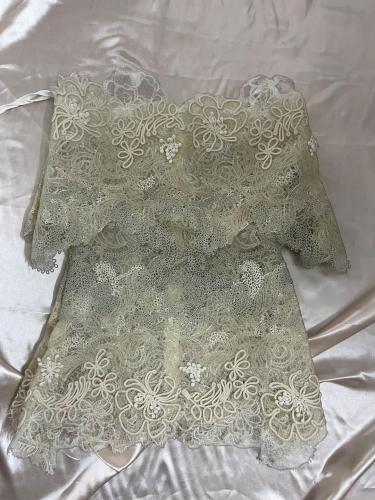 AMY STORE Cream Lace Off-Shoulder Top - Size M-S