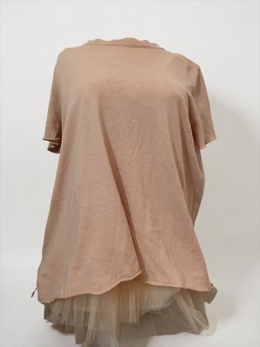 Blugirl Blumarine Powder Pink Draped Tulle Top - Size S