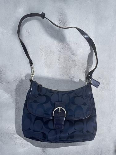 Coach 9342 Leather Hobo Purse Shoulder Bag Slate B...