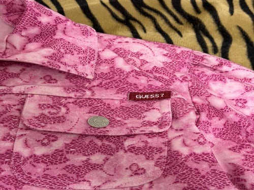 Guess Pink Floral Jacket and Pants st-size m-14Y