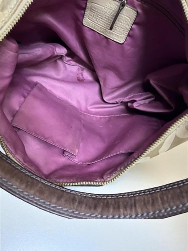 Coach Beige/Brown Canvas And Leather Madison Op Ar...