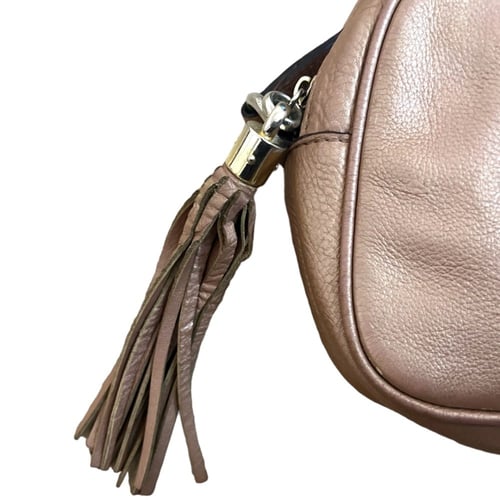 Gucci Metallic Beige Leather Small Soho Disco Shou...
