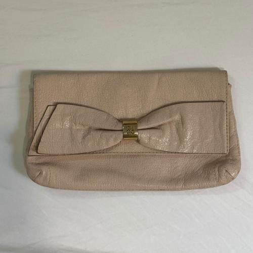 CH light pink Leather Bow Detail Clutch Bag
