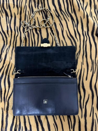 Fendi back Crocodile-Patterned Chain Handbag