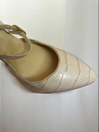 Balmain Beige Slingback Heels ,size :37