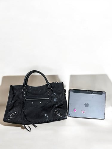 BALENCIAGA Medium Lambskin Le City Top-Handle Bag