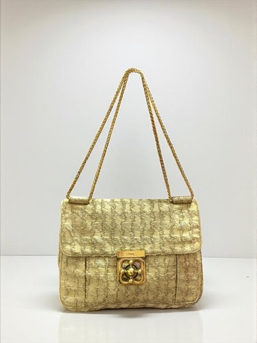 Chloé Gold-Textured Bag with Chain Strap