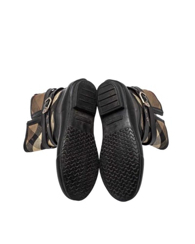 Burberry Beige/Black Check Canvas And Rubber Midca...