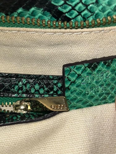 Gucci Green Python Leather Shoulder Bag