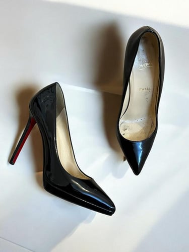 Christian Louboutin Black Patent Leather Pigalle P...