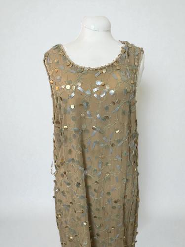 Frank Usher Gold Sequin Dress - Size UK 20 - XL