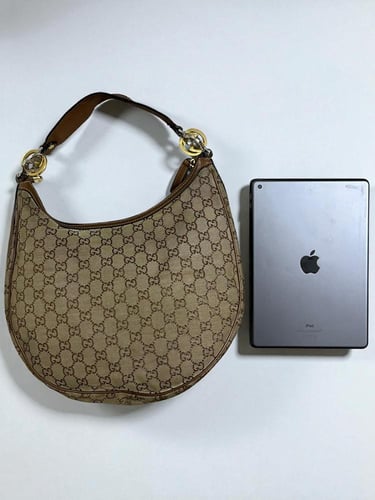Gucci Beige Canvas Shoulder Bag
