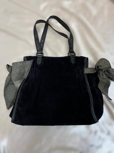 Juicy Couture Black Velour Tote Bag