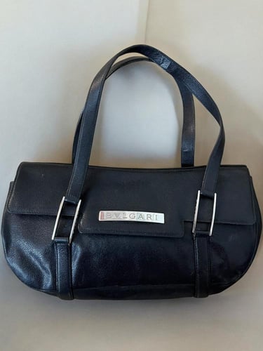 BVLGARI SHOULDER BAG LEATHER BLACK